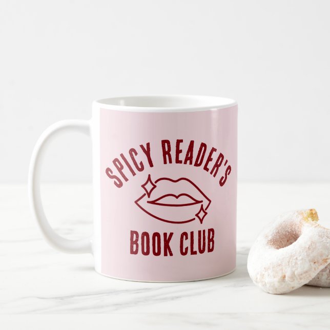 Rolig Kryddig Läsarens Bokklubb Rosa Kaffemugg (Med munk)