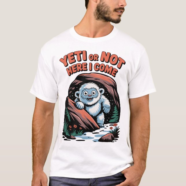 Rolig Kryptid Puns Design - Camping Snömonster T Shirt (Framsida)