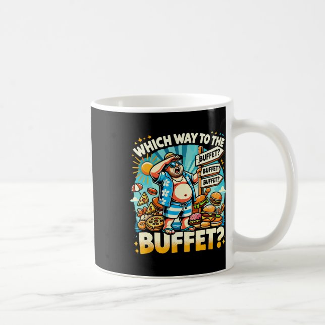 Rolig kryssning vilken väg till buffén kryssningsä kaffemugg (Höger)