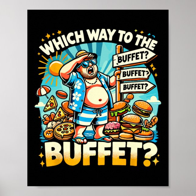Rolig kryssning vilken väg till buffén kryssningsä poster (Framsidan)