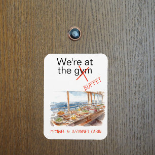 Rolig kryssningsdörrmarkör på gymmets buffé magnet