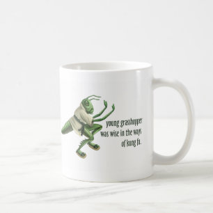 Rolig kung fugräshoppa kaffemugg
