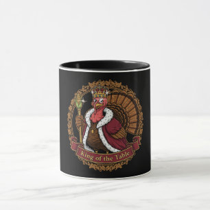 Rolig "Kung på bordet" Thanksgiving kalkon Mugg