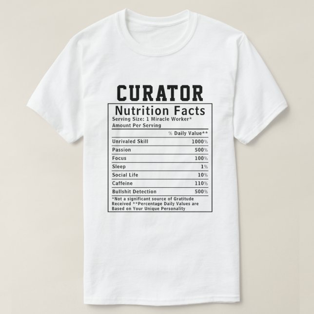 Rolig kurator näringsfakta present till museiperso t shirt (Design framsida)