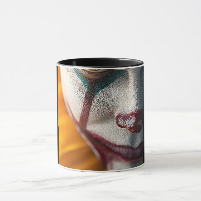 Rolig kuslig monsteransikte svart kaffemugg | Teck (Center)