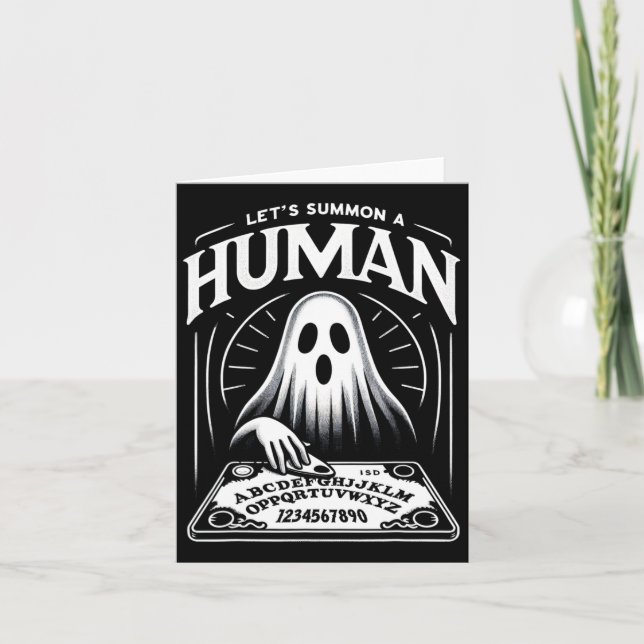 Rolig kuslig spöke Låt oss mana en mänsklig Ouija- Kort (Framsida)