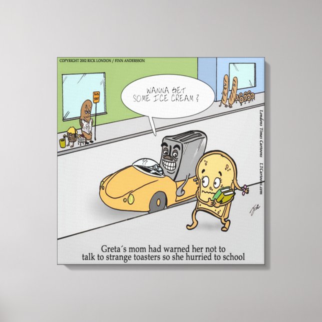 Rolig kuslig toaster Canvastryck (Framsida)