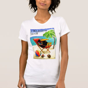 Rolig kvinna för kråkastrandsemester skjorta fö t shirt
