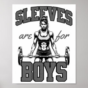 Rolig Kvinna För Tunga Lyft Bodybuilding Ärmar Skä Poster