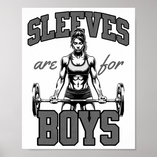 Rolig Kvinna För Tunga Lyft Bodybuilding Ärmar Skä Poster (Framsidan)