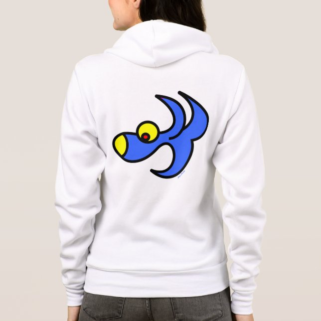 rolig kvinna hoodie mode av jango mode t shirt (Baksida)