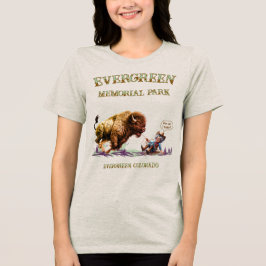 Rolig Kvinna som Repasar en Vild Bison T-Shirt