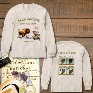 Rolig kvinna tar bild på bison buffel T-Shirt
