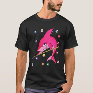 Rolig kvinnlig biljardbassänghaj t shirt