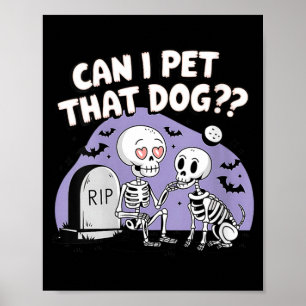 Rolig kvinnlig hundälskare skelettskalle Roligt Poster