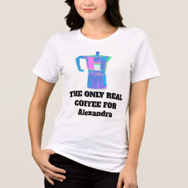 Rolig kvinnlig kaffesnobbstegnad namn fet sarkasm t shirt