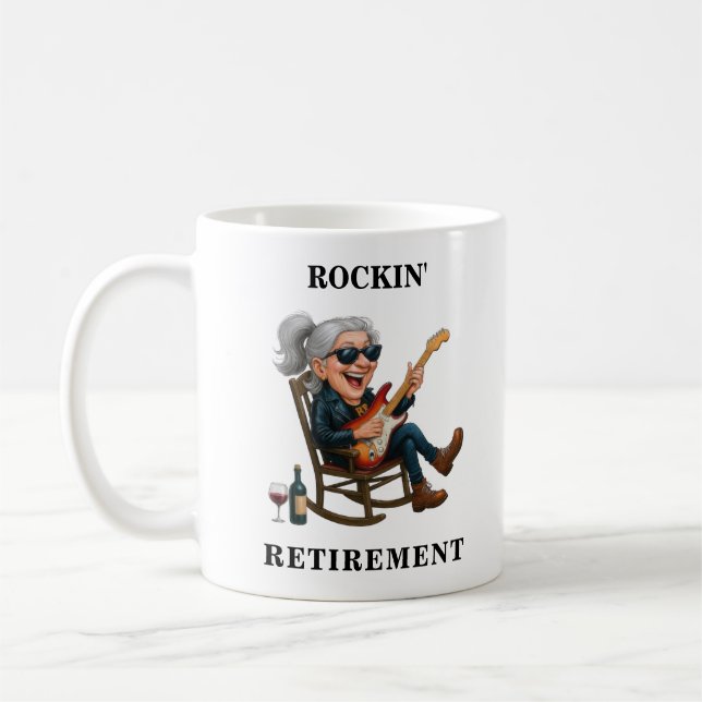 Rolig Kvinnlig Pension Kaffemugg (Vänster)