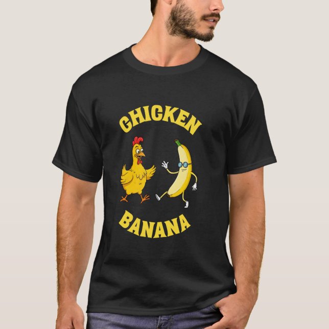 Rolig Kyckling Banana T Shirt (Framsida)