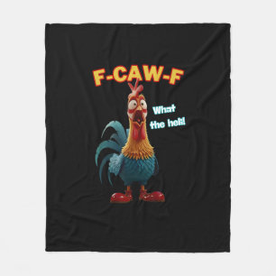 Rolig Kyckling F-Caw-F Fågelhumor T-shirt Fleecefilt