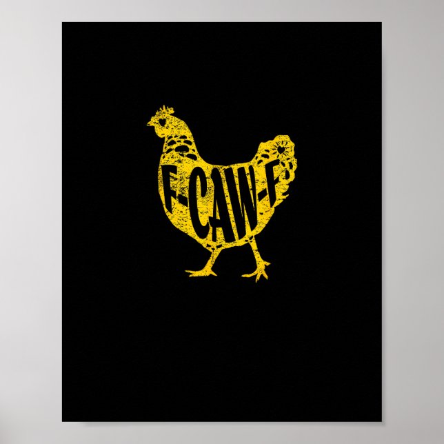 Rolig Kyckling F-Caw-F Höna Fjäderfä Tupp Kooperat Poster (Framsidan)