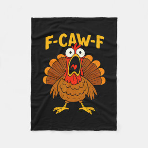 Rolig Kyckling F-caw-f Kalkon Tacksgiving T-shirt Fleecefilt