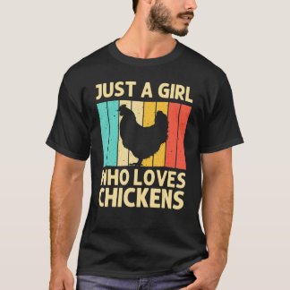 Rolig kyckling för tjejer barn bonde kyckling gård t shirt