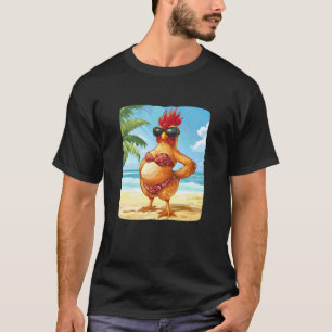 Rolig kyckling i bikini för badklänning och strand t shirt
