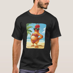 Rolig kyckling i bikini för badklänning och strand t shirt