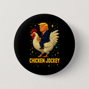 Rolig Kyckling Jockey Trump Meme 2 Knapp