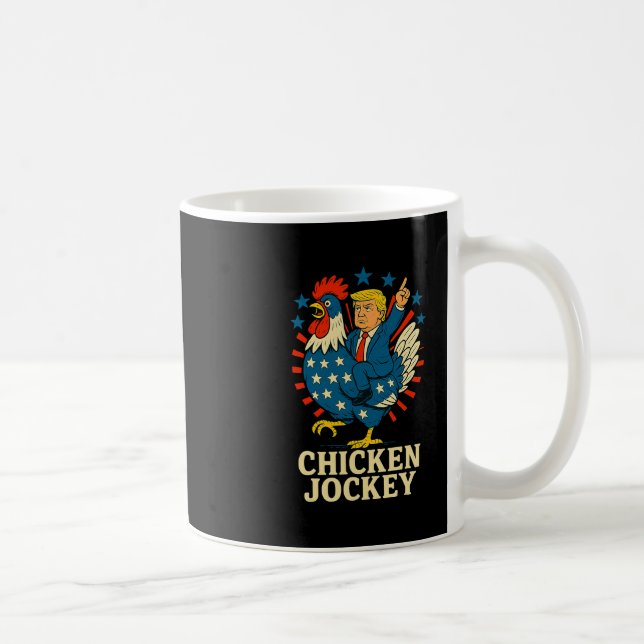 Rolig Kyckling Jockey Trump Meme  Kaffemugg (Höger)