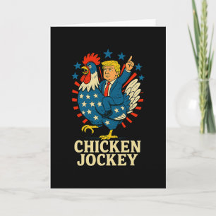 Rolig Kyckling Jockey Trump Meme Kort