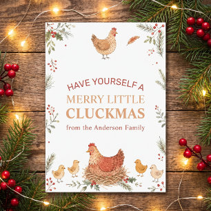 Rolig Kyckling Jul Foto Glad Cluckmas Julkort