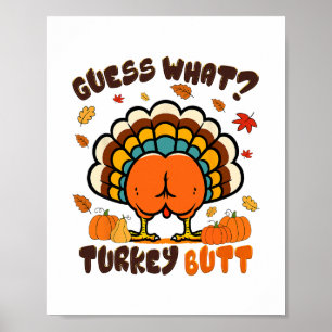 Rolig Kyckling Kalkon Thanksgiving Gissa Vad Kalko Poster