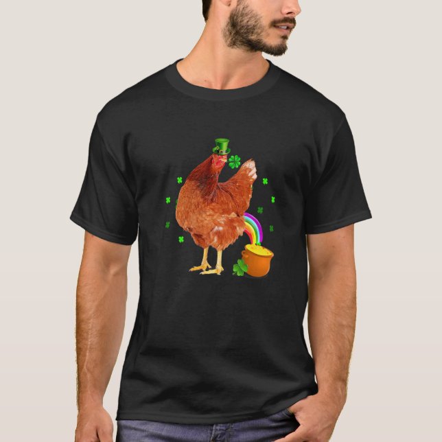 Rolig Kyckling Leprechaun Hatt St Patrick's Day Sh T Shirt (Framsida)