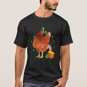 Rolig Kyckling Leprechaun Hatt St Patrick's Day Sh T Shirt