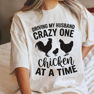 Rolig Kyckling Make Galen Gårdsliv Humor T Shirt