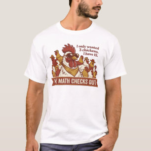 Rolig Kyckling Matematik Stämmer Överens Cool Floc T Shirt