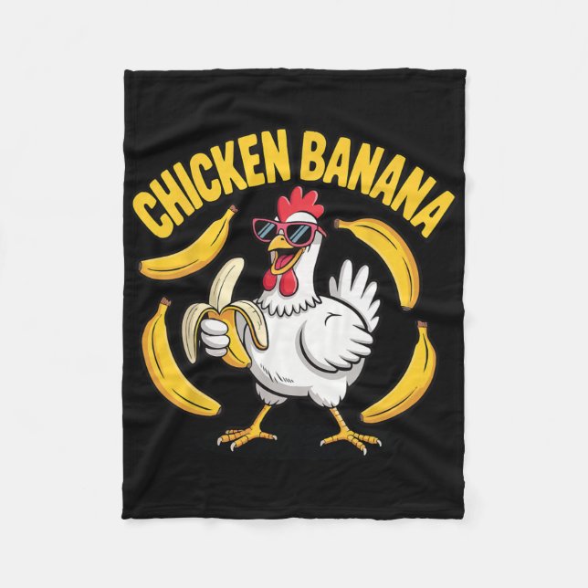 Rolig Kyckling Nana Män Kvinnor Barn Design  Fleecefilt (Framsidan)