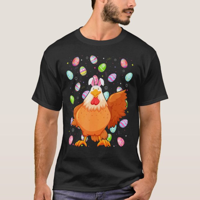 Rolig Kyckling Påskägg Påsk Sol T Shirt (Framsida)
