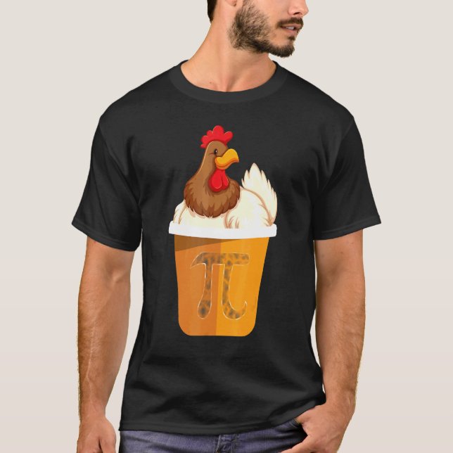 Rolig Kyckling Pot Pi Dag 3 14 Matematiklärare Män T Shirt (Framsida)