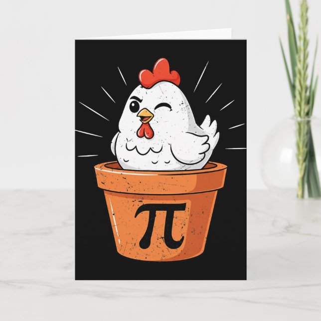 Rolig Kyckling Pot Pi Tröja Dag Paj Math Älskare G Kort (Framsida)