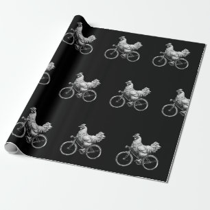 Rolig Kyckling som cyklar Cyklist Sött djur Kärlek Presentpapper