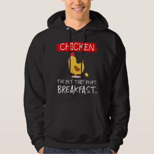 Rolig kyckling som husdjur som bajsar frukost hoodie
