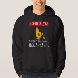 Rolig kyckling som husdjur som bajsar frukost hoodie