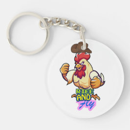 Rolig "Kyckling Stig Upp och Flyg" T-Shirt