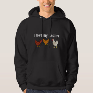 Rolig Kyckling T , Kycklinguppfödare, Jag älskar M Hoodie