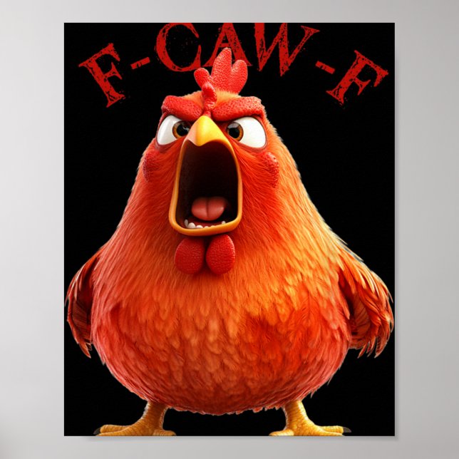 Rolig kyckling tupp humorcitat  poster (Framsidan)