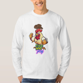 Rolig "Kyckling Upp och Flyg" T-Shirt