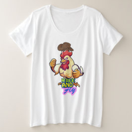 Rolig "Kyckling Upp och Flyg" T-Shirt