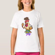 Rolig "Kyckling Upp och Flyg" T-Shirt